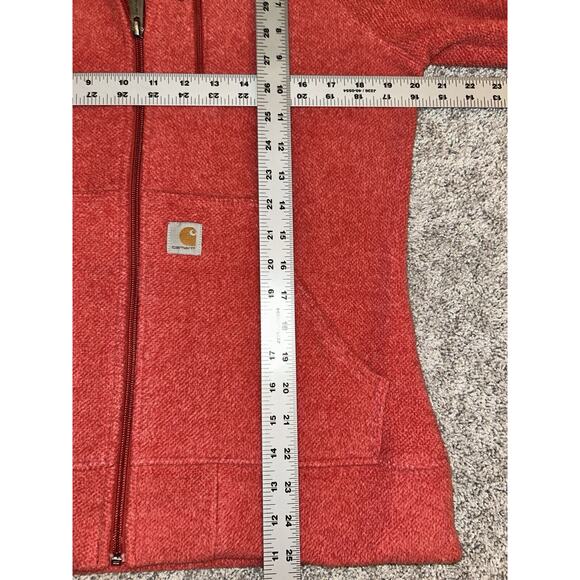 Carhartt Jacket Women’s Small Red Kentwood Fleece Hoodie Full‎ Zip Relaxed Fit - Picture 7 of 11